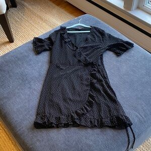 Lulu's Black and White Polka Dot Mini Dress